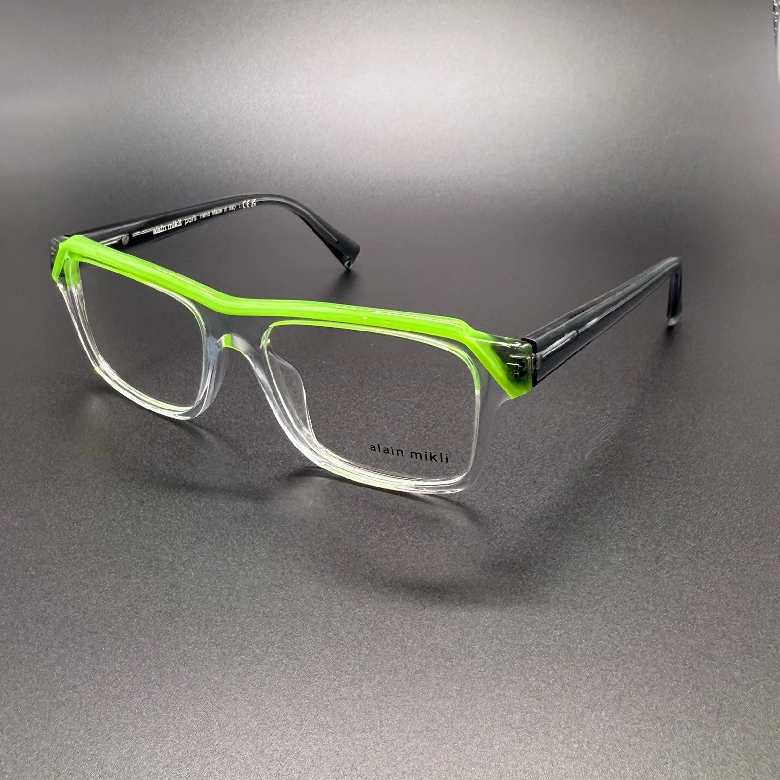 s-l1600 Alain Mikli A03150 Frames  Clear & Green color 002  Size 55 18. NEW