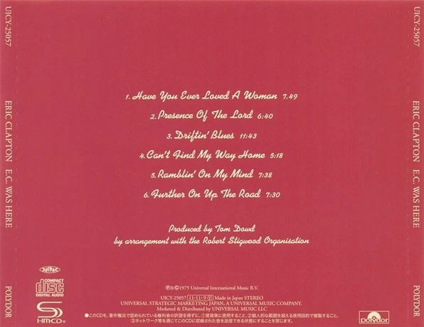 ERIC CLAPTON EC Was Here *SEALED* SHM-CD w/ OBI Strip  UICY-25057 - Image 2 of 2