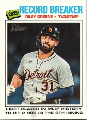2026 Topps Heritage - Record Breaker Riley Greene #234 - Tigers
