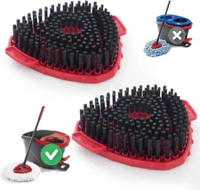 2 Pack Upgraded Spin Mop Scrub Brush Replace Head Compatible with O Cedar Easywr