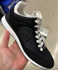 人気カラー！シャネルCCスニーカー#37.5 Chanel CC Logo Sneaker Black White W for sale | eBay