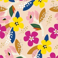 Fototapete Blumen Vliestapete Bunt Beige Wohnzimmer Schlafzimmer KüChe