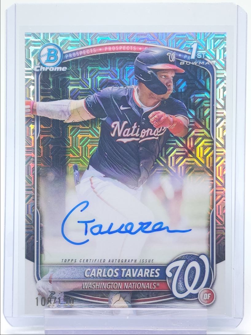CARLOS TAVARES 2025 BOWMAN CHROME 1ST AUTOGRAPH HTA CHOICE AUTO /150 Q4920
