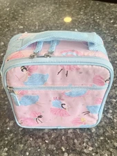 NEW Pottery Barn Kids Mackenzie Pink Fairy Classic Lunch Bag Box, Mono Millie