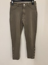 Stylish Taupe Pants with Button Detail - Women's Casual