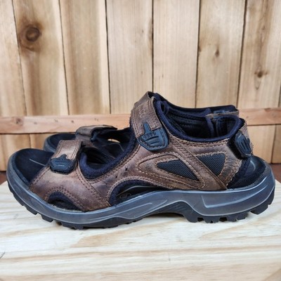 Ecco Yucatan Sandals Mens Size 44 Brown Leather Outdoor Hiking Shoes Trail Strap