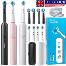 Rotating Electric Toothbrush, Smart Timer 4Brush Heads 3Modes USB Rechargeable .