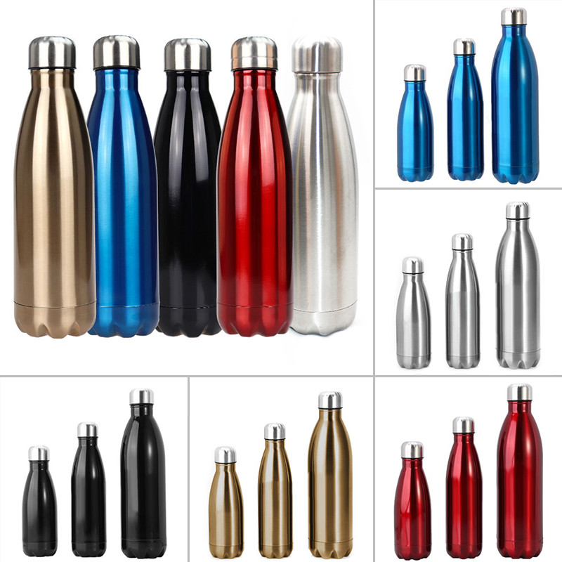 350ml-1L Water Bottle Vacuum Insulated Metal Sport & Gym Dri