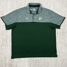 Under Armour HeatGear South Florida Bulls Polo Mens Green Heather Gray Size 2XL