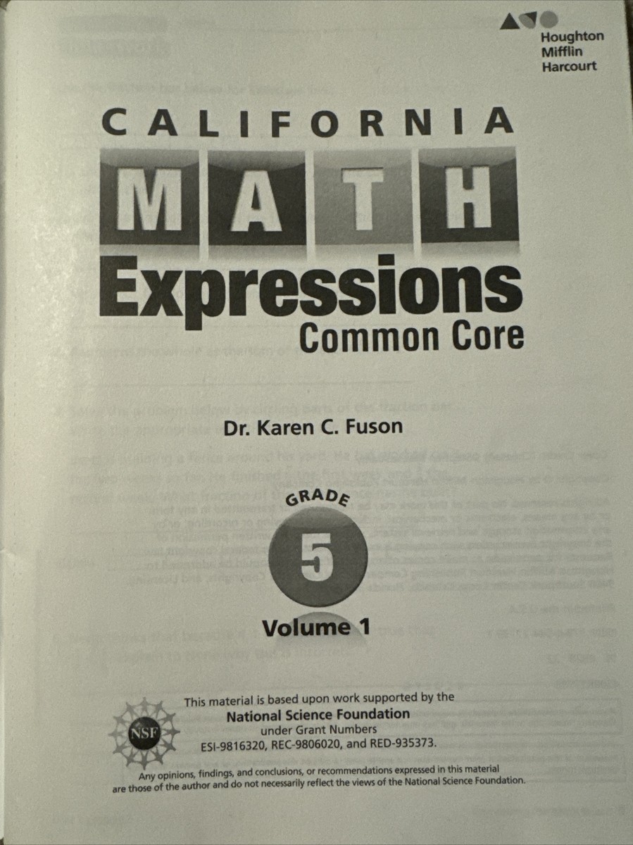 Grade 5 Volume 1, Math Expressions. HOMEWORK and REMEMBERING