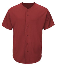 Majestic Youth XL Cool Base Baseball Jersey Pro Style Button Front Maroon