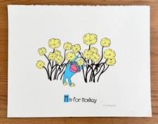 M is for Monkey Strawberry Luna Screenprint 14