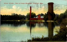 Postcard Water Works Part Of Lower Reservoir Norwalk Ohio 1912