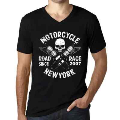 ULTRABASIC Herren T-Shirt V-Ausschnitt Motorrad Straßenrennen seit 2007