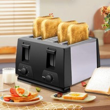 4 Slice Toaster Bread Maker Variable Browning Defrost Reheat Extra Wide Slot UK