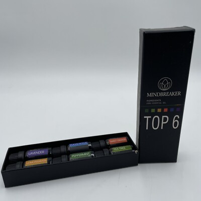 Mindbreaker Top 6 100% Essential Oils New Lavender Lemongrass Tea Tree Organic