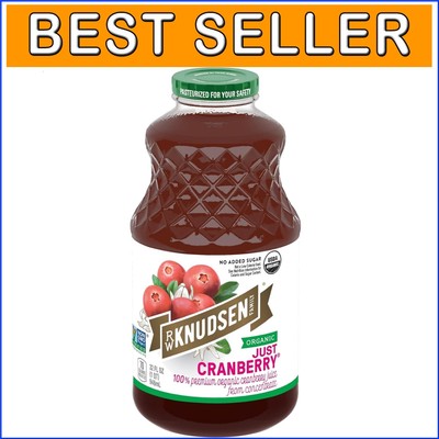 Organic Just Cranberry Juice - 6 x 32 fl oz - Supports Gut Health Naturally