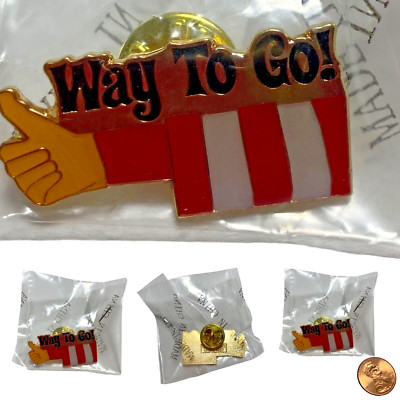McDonalds WAY TO GO THUMBS UP Enamel Lapel Pin 2009 NEW IN SEALED PACKAGE
