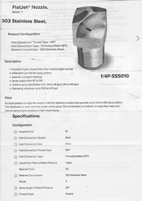 Spray FlatJet(R)-Spraying Systems Nozzle, Agriculture Fan Jet,  Stainless Stl