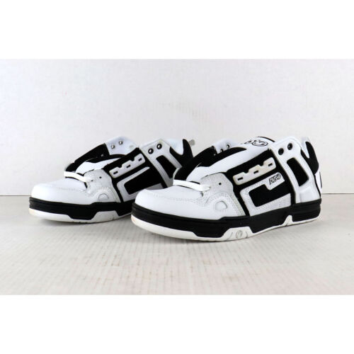 Blemished DVS Skateboard Shoes Comanche White/Black/White Leather Size 12 - 第 1/2 張圖片