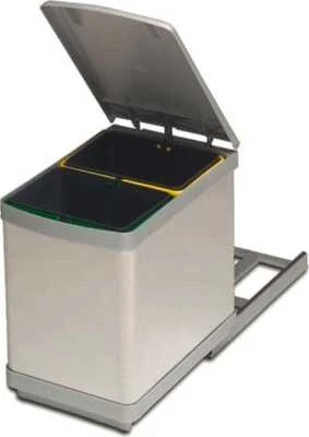 Pattumiera Raccolta Differenziata Estraibile 7+7Lt Grigio 283 ROMAGNA PLASTIC