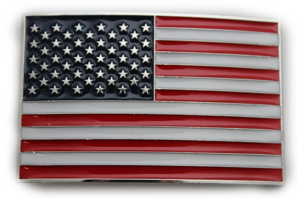 男式女式皮带扣金属银美国美国国旗军队红色蓝色 — 第 4/4 张图片