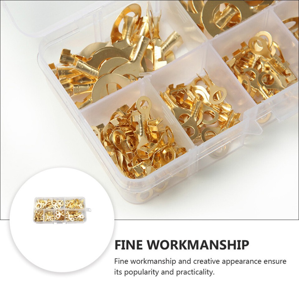 150 Pcs Battery Terminals Solid Wire Connector Cable Copper Ring