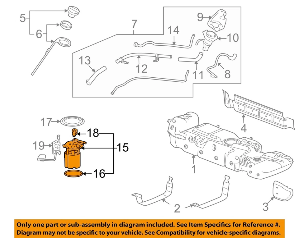 Used Fuel Pump fits: 2008 Gmc Yukon Pump Assembly 6.0L Hybrid Grade A Foto 3 de 4