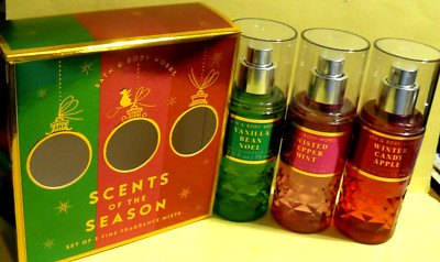 Bath & Body Works VANILLA BEAN NOEL, TWISTED PEPPERMINT, WINTER CANDY APPLE mist