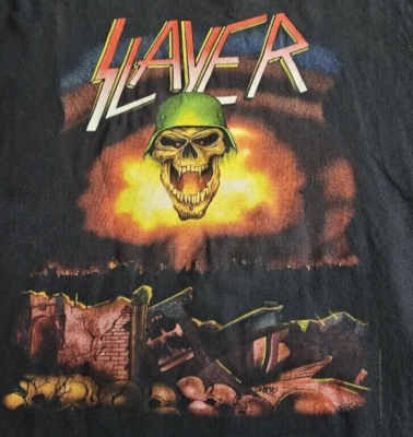 Rare Vintage 90s 1992 Slayer Europe Tour T Shirt XL Heavy Thrash
