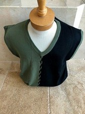 New NWT Pringle Mens M L,XL Black and Khaki Wool Sweater Vest  150 value
