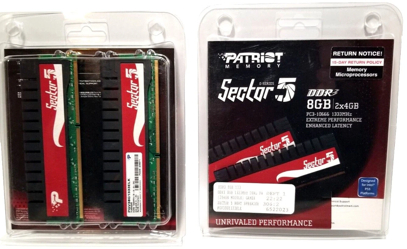 Patriot Memory 8 GB Total Capacity 2 Modules