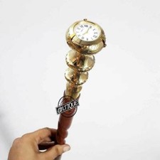 Beautiful Walking Canes For Mother/Women/Girl Shiny Brass Handle Wood Stick Cane