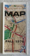 Mint Fall 1976 Boston Subway Bus Rail T Map MBTA