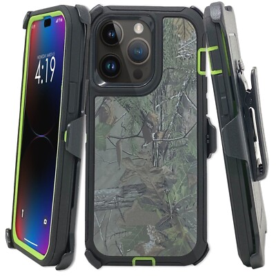 Rugged Shockproof Defender Case for iPhone 11 12 13 14 Pro Max Plus w/Belt Clip