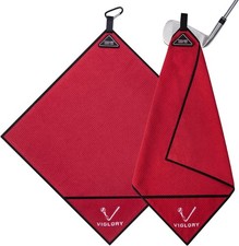 Magnetic Golf Towel - Exclusive Cleaning 18"L x 18"W, Red