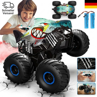 Ferngesteuertes Auto, 1/16 Monstertruck Mit Stomp Und 360°Drehung, Hai Monstertr