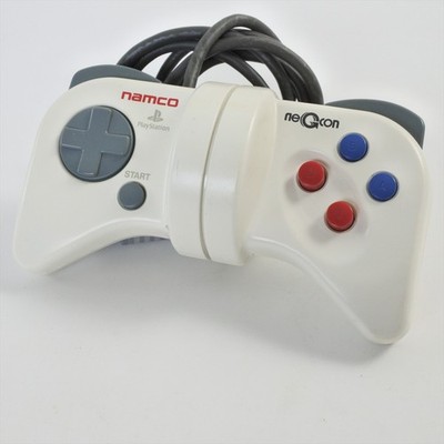PS1 NEGCON Neg Con Controller Boxed White Playstation NPC-101 2614