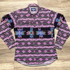 Wrangler Western Vintage 90s Cowboy Aztec Geometric Button Up Shirt Mens M
