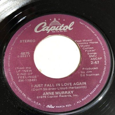 Anne Murray   I Just Fall in Love Again 7'' Single 1979 Capitol Pop 45 RPM