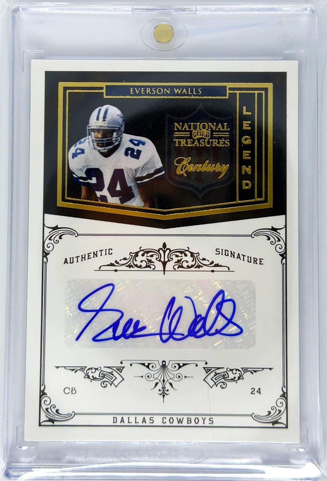 2010 National Treasures #176 Everson Walls 17/28 Century Gold Autograph