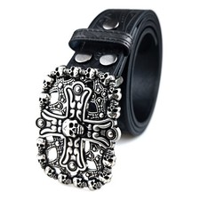 Western Belt Handmade Strap Men Full Grain Leather Buckle Cowboy Rodeo Belts