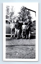 Old Vintage Photo MAN WOMAN BOYS GIRL BY CLASSIC CAR ORIGINAL SNAPSHOT PIC