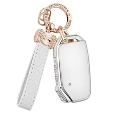 for Kia Key Fob Cover - 5 Button TPU Car Key Case Shell Protector with White