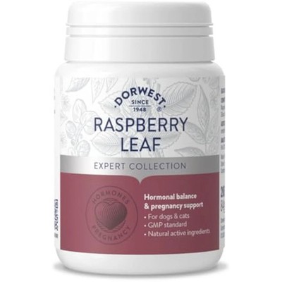 Dorwest Himbeerblatt Tabletten für Hunde und Katzen, 200 Tabletten, Schwangerschaft
