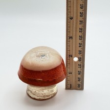 Vintage Lucite Mushroom Paperweight Orange & Clear