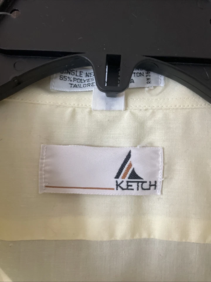 Ketch Men's Vintage Dress Shirt Half Sleeve Single Needle Tailoring Size 16 - Image 2 of 4