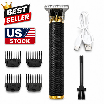 T9 Hair Beard Trimmer Cordless USB Rechargeable Clipper Gold Men Pro