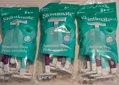 24 Count Skintimate Sensitive Skin Disposable Razor 2 Blade Hypoallergenic