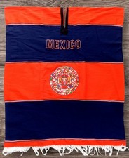Mexican Poncho Aztec Calendar Design Gaban Serape Blanket Unisex One Size